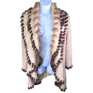 Unique Sweater by Paris Paris. Trimmed with feathers and Size XL statement piece